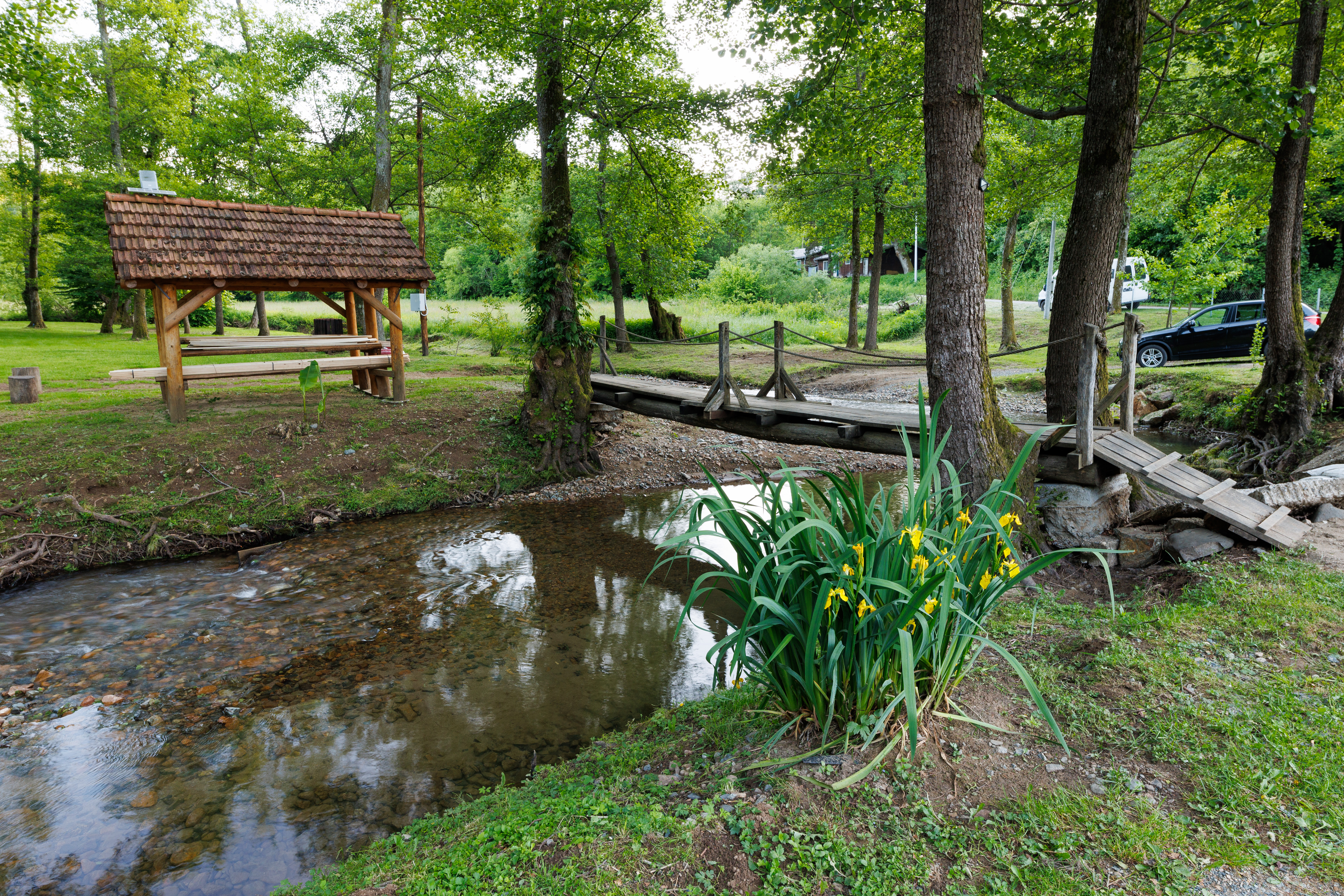 The river running through the camp
